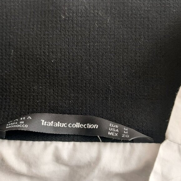 Zara Black/White Mock Neck Shoulder Zip Layered Top Size Medium - Picture 12 of 13